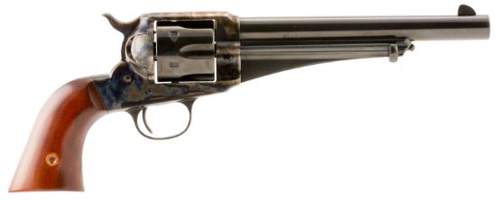 Picture of Taylors & Company 550378 1875 Army Outlaw 357 Mag Caliber With 7.50" Blued Finish Barrel, 6Rd Capacity Blued Finish Cylinder, Color Case Hardened Finish Steel Frame & Walnut Grip 