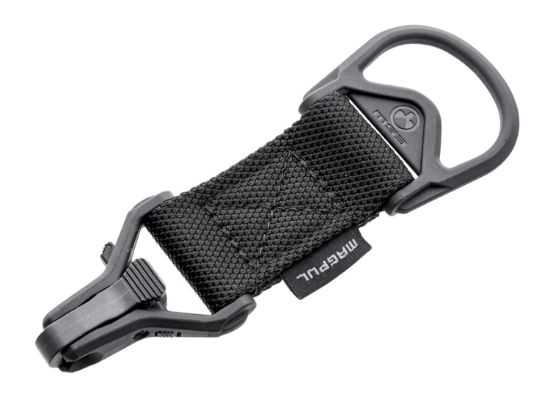 Picture of Magpul Mag516-Blk Ms1/Ms3 Sling Adapter Made Of Steel With Black Melonite Finish, Polymer Hardware, Nylon 1.25" Webbing & Two To One-Point Design For Ar-15, M4 & M16 