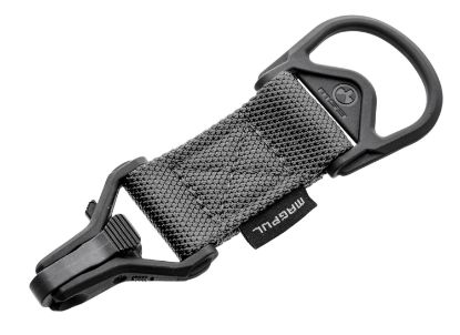 Picture of Magpul Mag516-Gry Ms1/Ms3 Sling Adapter Made Of Steel With Stealth Gray Melonite Finish, Polymer Hardware, Nylon 1.25" Webbing & Two To One-Point Design For Ar-15, M4 & M16 