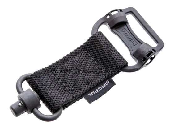 Picture of Magpul Mag519-Blk Ms1/Ms4 Sling Adapter Made Of Steel With Maganese Phosphate Black Finish, Polymer Hardware, Nylon 1.25" Webbing & Two To One-Point Design For Ar-15, M4, M16, Ak-Platform & Akm 