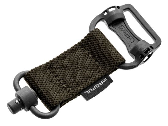 Picture of Magpul Mag519-Rgr Ms1/Ms4 Sling Adapter Made Of Steel With Maganese Phosphate Ranger Green Finish, Polymer Hardware, Nylon 1.25" Webbing & Two To One-Point Design For Ar-15, M4, M16, Ak-Platform & Akm