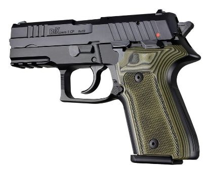 Picture of Rex Compact Grips Hogue Checkered Green Grips