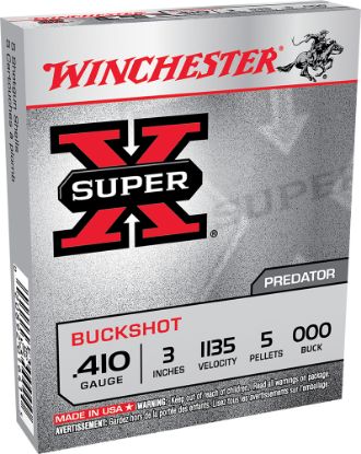 Picture of Winchester Ammo Xb413 Super X 410 Gauge 3" 5 Pellets 000 Buck Shot 5 Per Box/ 50 Case 