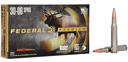 Picture of Federal P3006ad Premium 30-06 Springfield 165 Gr Nosler Partition 20 Per Box/ 10 Case 