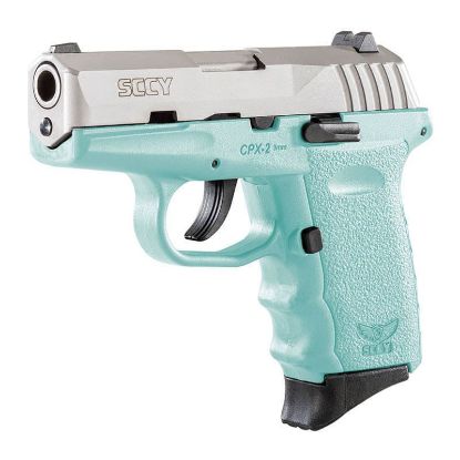 Picture of Sccy 9Mm Semi Auto Pistol W/O Safety Stainless Steel Blue Grip