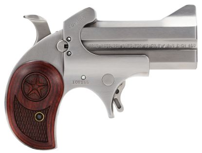 Picture of Bond Arms Bacd Cowboy Defender 45 Colt (Lc)/410 Gauge 2Rd 3" Barrel, Stainless Metal Finish, Blade Front/Fixed Rear Sights, Laminated Rosewood Grip, No Trigger Guard, Manual Safety 