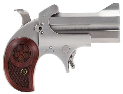 Picture of Bond Arms Bacd Cowboy Defender 357 Mag/38 Sp 2Rd 3" Barrel, Stainless Metal Finish, Blade Front/Fixed Rear Sights, Laminated Rosewood Grip, No Trigger Guard, Manual Safety 