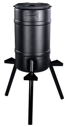 Picture of On Time 71540 Buckeye Gravity Feeder Made Of Polyethylene With 200 Lbs Capacity, 2" Metal Legs, 3 Feeding Stations, Removable Lid & Accepts All Types Of Feed 