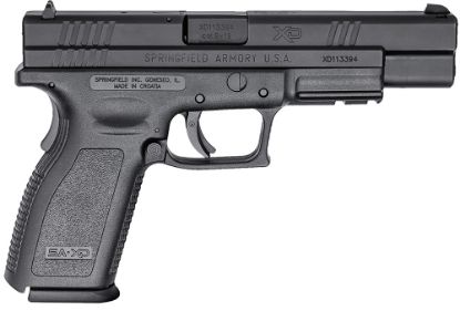 Picture of Springfield Armory Xd9401 Xd Tactical *Ca Compliant 9Mm Luger 10+1, 5" Black Melonite Steel Barrel, Black Melonite Long/Serrated Steel Slide, Black Polymer Frame W/Picatinny Rail 