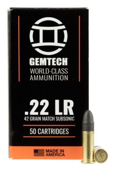 Picture of Gemtech 3009679 Subsonic 22 Lr 42 Gr Lead Round Nose 50 Per Box 