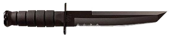Picture of Ka-Bar 1245 Tanto 8" Fixed Tanto Part Serrated Black 1095 Cro-Van Blade, Black Kraton G Handle, Includes Sheath 