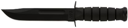 Picture of Ka-Bar 1211 Fighting/Utility 7" Fixed Clip Point Plain Black 1095 Cro-Van Blade, Black Kraton G Handle, Includes Sheath 