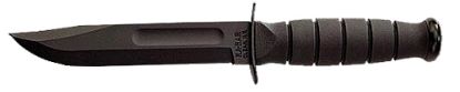 Picture of Ka-Bar 1256 Fighting/Utility 5.25" Fixed Clip Point Plain Black 1095 Cro-Van Blade, Black Kraton G Handle, Includes Sheath 