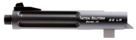 Picture of Tactical Solutions Tl55tembrf Trail-Lite Barrel 22 Lr 5.50" Black Matte Finish 6061-T6 Aluminum Material With Fluting, Threading & Fiber Optic Front Sight For Browning Buck Mark 