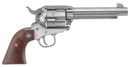 Picture of Ruger 5104 Vaquero Medium Frame 45 Colt (Long Colt) 6Rd 5.50" High Gloss Stainless Steel Barrel, Cylinder & Frame, Hardwood Grip, Transfer Bar Safety, Exposed Hammer 