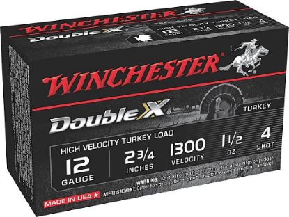 Picture of Winchester Ammo Sth124 Double X High Velocity Turkey 12 Gauge 2.75" 1 1/2 Oz 4 Shot 10 Per Box/ 10 Case 