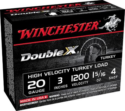 Picture of Winchester Ammo Sth2034 Double X High Velocity Turkey 20 Gauge 3" 1 5/16 Oz 4 Shot 10 Per Box/ 10 Case 