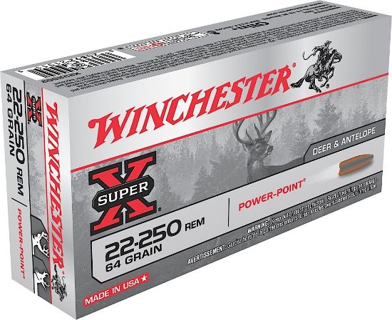 Picture of Winchester Ammo X222502 Super X 22-250 Rem 64 Gr Power Point 20 Per Box/ 10 Case 