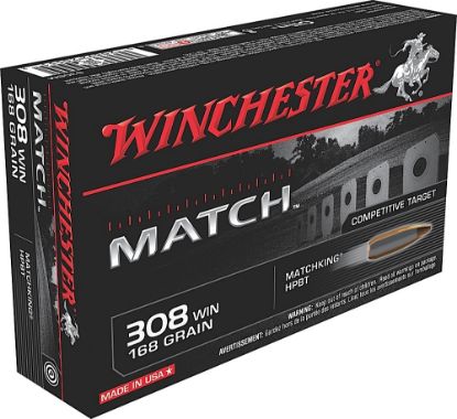 Picture of Winchester Ammo S308m Match 308 Win 168 Gr Sierra Matchking Bthp 20 Per Box/ 10 Case 