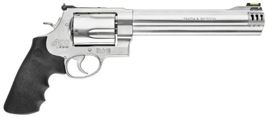 Picture of Smith & Wesson 163460 Model 460 Xvr 460 S&W Mag 8.38" Threaded Stainless Steel Barrel & 5Rd Cylinder, Satin Stainless Steel X-Frame, Two Muzzle Brakes, Removable Interchangeable Compensator 