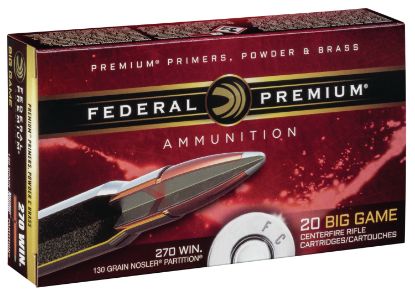 Picture of Federal P270p Premium 270 Win 130 Gr Nosler Partition 20 Per Box/ 10 Case 