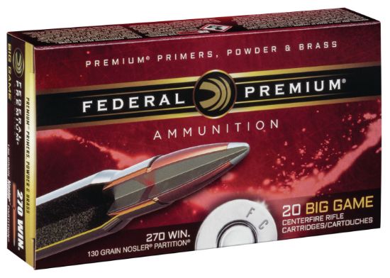 Picture of Federal P270p Premium 270 Win 130 Gr Nosler Partition 20 Per Box/ 10 Case 