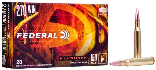 Picture of Federal F270fs2 Fusion 270 Win 150 Gr Fusion Soft Point 20 Per Box/ 10 Case 