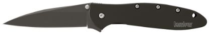 Picture of Kershaw 1660Ckt Leek 3" Folding Modified Drop Point Plain Black Dlc 14C28n Steel Blade Black Dlc 410 Stainless Steel Handle Includes Pocket Clip 