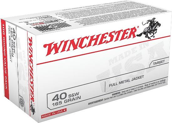 Picture of Winchester Ammo Usa40swvp Usa Value Pack 40 S&W 165 Gr Full Metal Jacket 100 Per Box/ 5 Case 