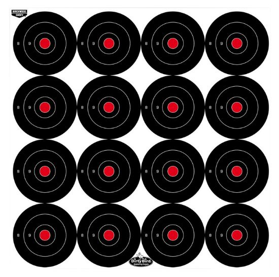 Picture of Birchwood Casey 35309 Dirty Bird 3" Bullseye Tagboard Hanging Black/White 12 Pk 