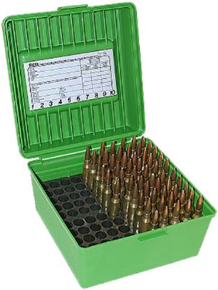 Picture of Mtm Case-Gard R100mag10 Deluxe R-100 Multi-Caliber Rifle Green Polypropylene 100Rd 