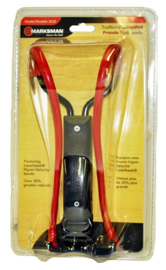 Picture of Marksman 3030 Marksman 3030 Traditional Slingshot Red Hyper-Velocity Band Black Molded Handle 