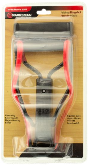 Picture of Marksman 3055 Marksman 3055 Folding Slingshot Red Hyper-Velocity Band Black Molded Handle 