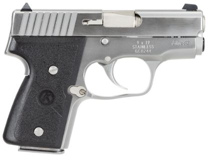 Picture of Kahr Arms M9098a Mk Elite 9Mm Luger Caliber With 3" Barrel, 6+1 Or 7+1 Capacity, Overall Polished Stainless Steel, Serrated Slide & Textured Wraparound Black Nylon Grip 