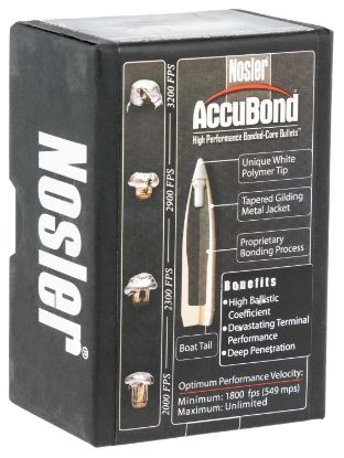 Picture of Nosler 57625 Accubond 338 Cal .338 180 Gr Spitzer Point Boat Tail/ 50 Per Box 