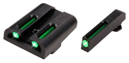 Picture of Truglo Tg131gt2 Tfo Green Tritium/Fiber Front & Rear/Black Nitride Fortress Frame, Compatible W/Most Glock Except Mos, Front Post/Rear Dovetail Mount 