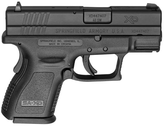 Picture of Springfield Armory Xd9802hc Xd Compact Frame 40 S&W 12+1, 3" Black Melonite Steel Barrel & Serrated Steel Slide, Black Polymer Frame W/Picatinny Rail 