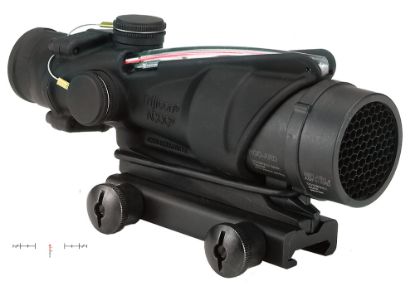 Picture of Trijicon 100226 Acog Black Hardcoat Anodized 4X32mm Illuminated Red Chevron Reticle 