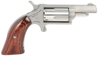 Picture of North American Arms 22Mgbg Mini-Revolver 22 Wmr 5 Shot 1.63" Barrel, Stainless Steel Barrel/Cylinder/Frame, Exclusive Wood Boot Grip 