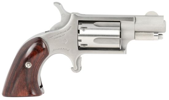 Picture of North American Arms 22Lrgbg Mini-Revolver 22 Lr 5 Rd 1.13" Barrel, Stainless Steel Barrel/Cylinder/Frame, Exclusive Wood Boot Grip 