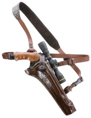 Picture of Galco Kh130h Kodiak Hunter Chest Holster Havana Brown Leather Shoulder/Torso Strap Fits S&W N Frame Fits Ruger Blackhawk 7.50" Right Hand 