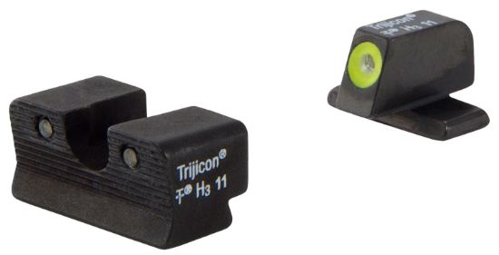 Picture of Trijicon 600751 Hd Night Sights- Springfield Xd-S, Xd-E Black | Green Tritium Yellow Outline Front Sight Green Tritium Black Outline Rear Sight 