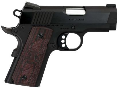 Picture of Colt Mfg O7800xe Defender Compact 45 Acp 7+1 3" Black Steel Barrel, Blued Serrated Slide, Matte Black Cerakote Aluminum Frame W/Beavertail, Black Cherry Tactical G10 Grips, Ambidextrous 