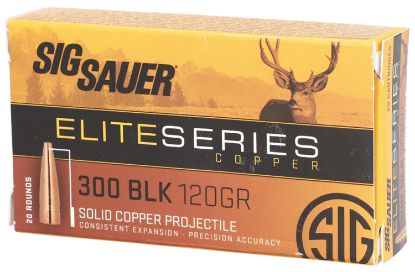 Picture of Sig Sauer E300h120 Elite Copper Hunting 300 Blackout 120 Gr Copper Solid 20 Per Box/ 10 Case 