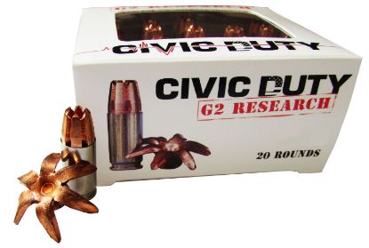 Picture of G2 Research G00617 Civic Duty 45 Acp +P 168 Gr Copper Expansion Projectile 20 Per Box/ 25 Case 