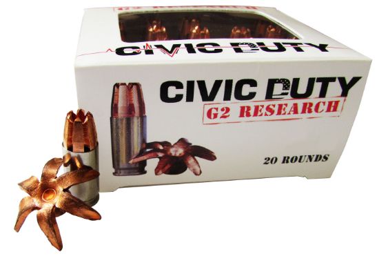 Picture of G2 Research G00617 Civic Duty 45 Acp +P 168 Gr Copper Expansion Projectile 20 Per Box/ 25 Case 