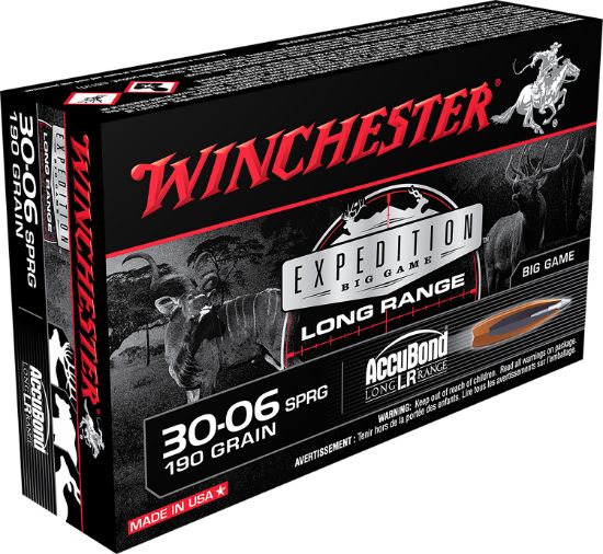 Picture of Winchester Ammo S3006lr Expedition Big Game Long Range 30-06 Springfield 190 Gr Nosler Accubond Long Range 20 Per Box/ 10 Case 