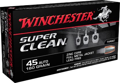 Picture of Winchester Ammo W45lf Super Clean 45 Acp 160 Gr Lead Free Full Metal Jacket 50 Per Box/ 10 Case 