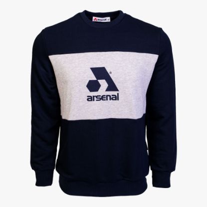 Picture of Arsenal Large Blue / Grey Cotton-Poly Standard Fit Logo Pullover Sweater