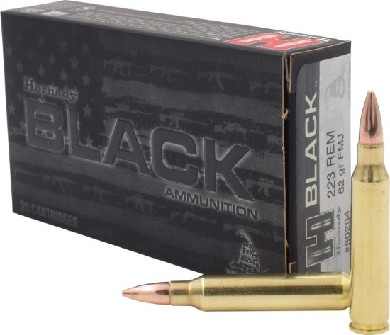 Picture of Hornady 80234 Black 223 Rem 62 Gr Full Metal Jacket 20 Per Box/ 10 Case 